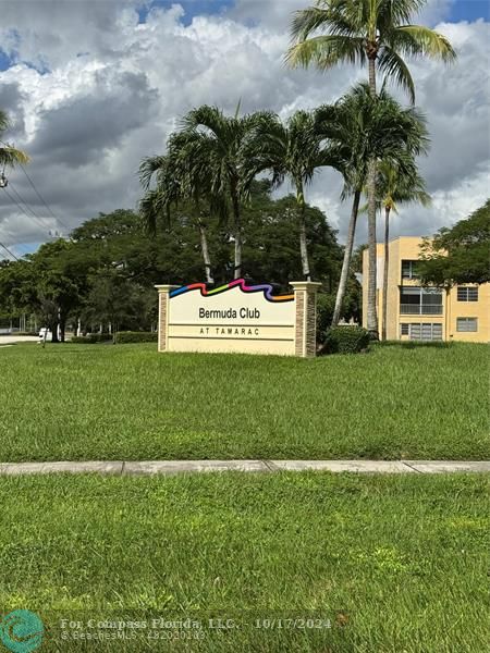 a view of a park with palm trees