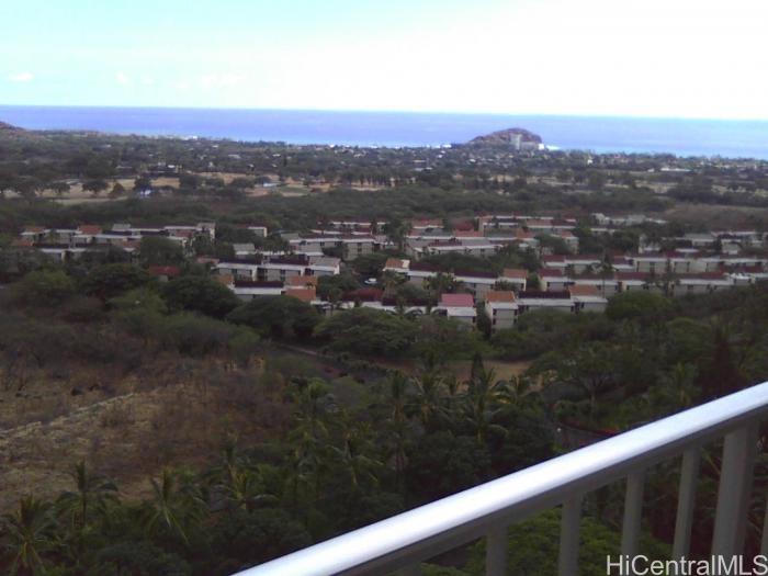 a view of a city from a balcony