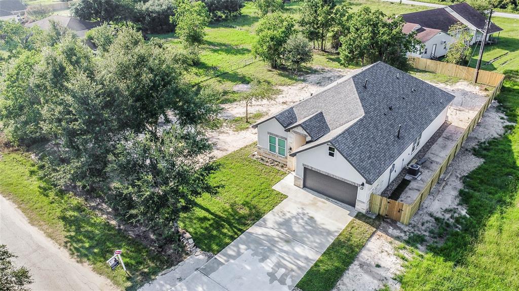 an aerial view of a house