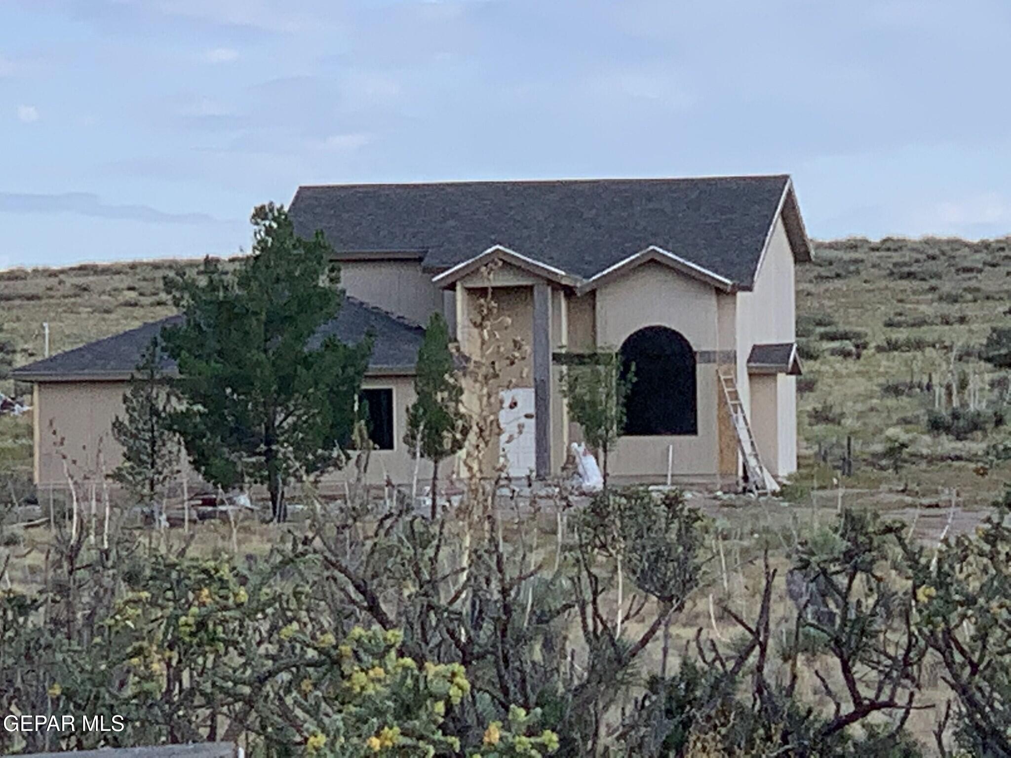 a house with trees in the background