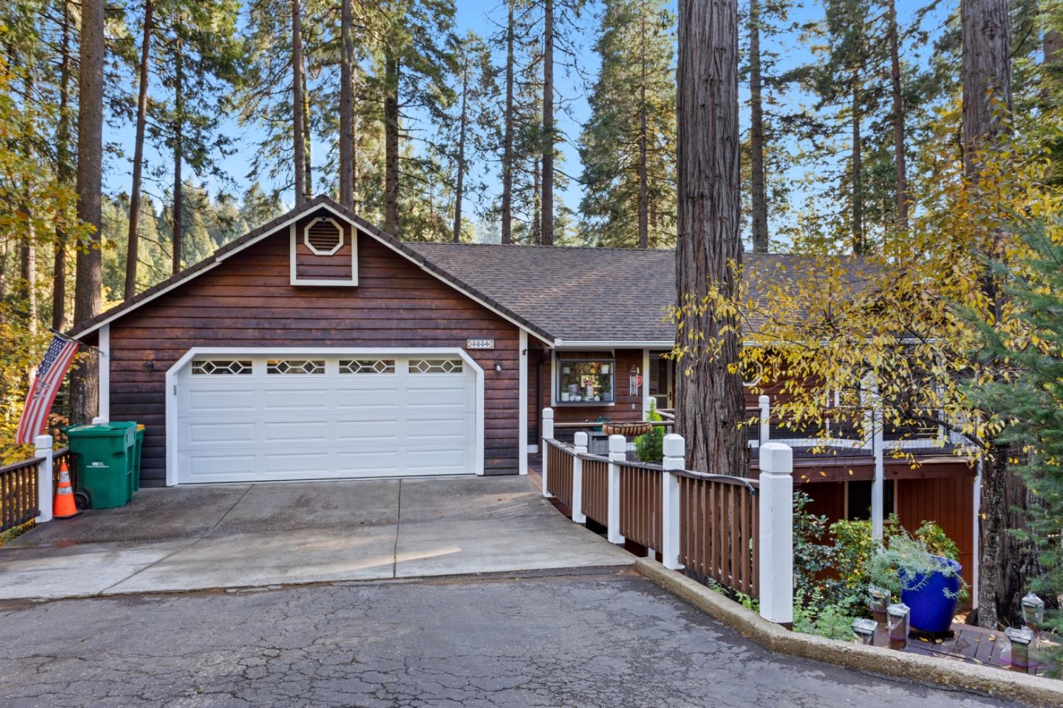 a view of a house with a garage