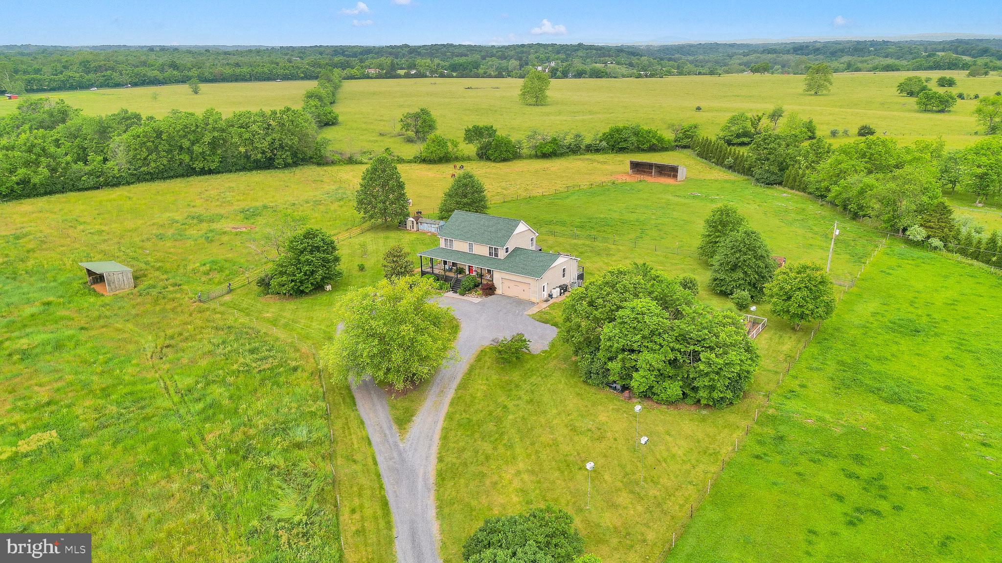 a view of a lake with a big yard