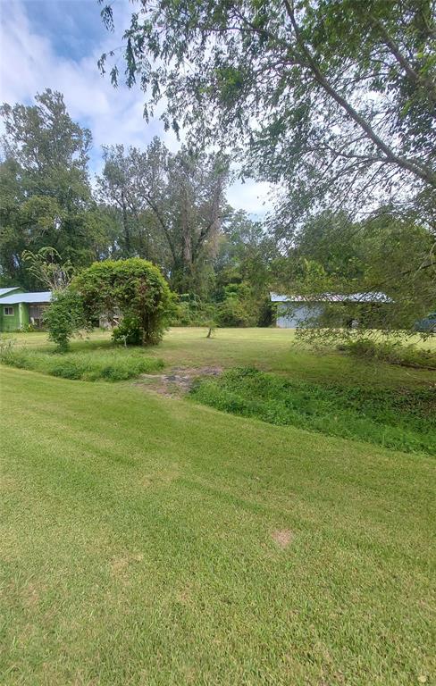 a view of outdoor space with green field and trees all around