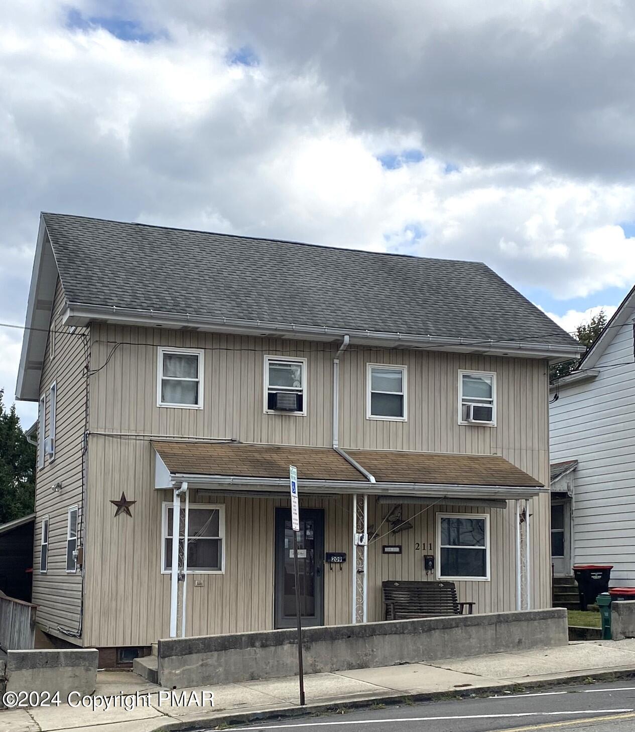 a front view of a house