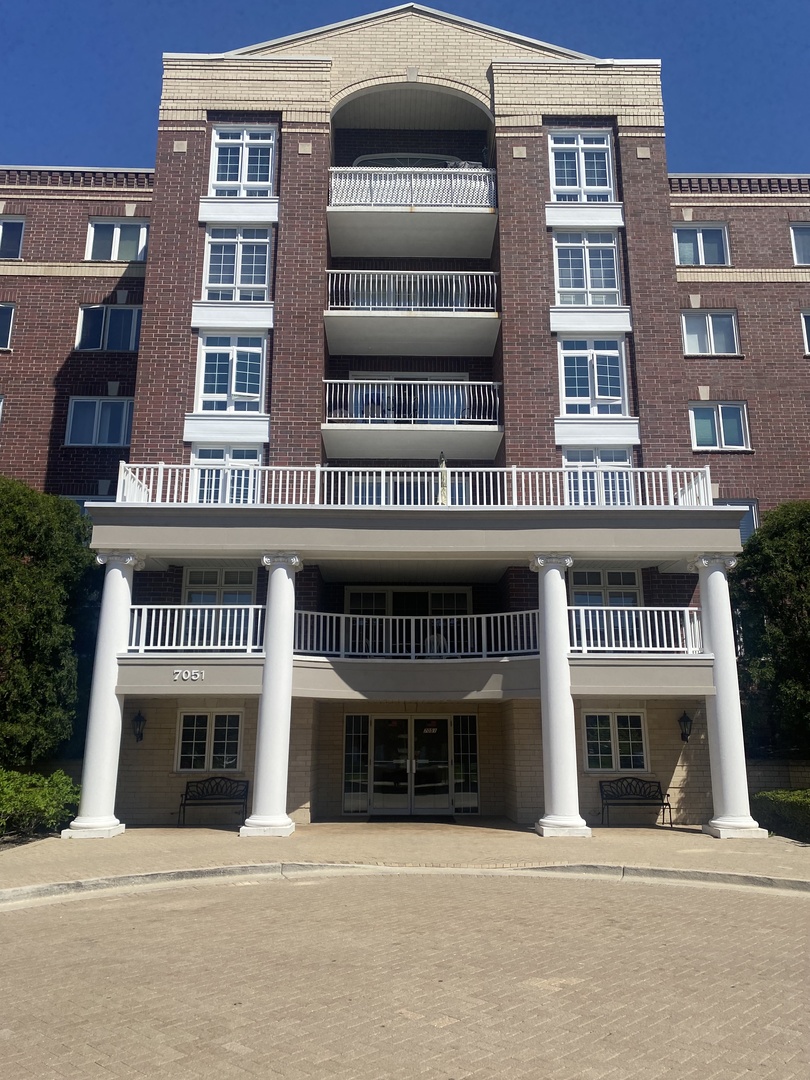 a front view of a building