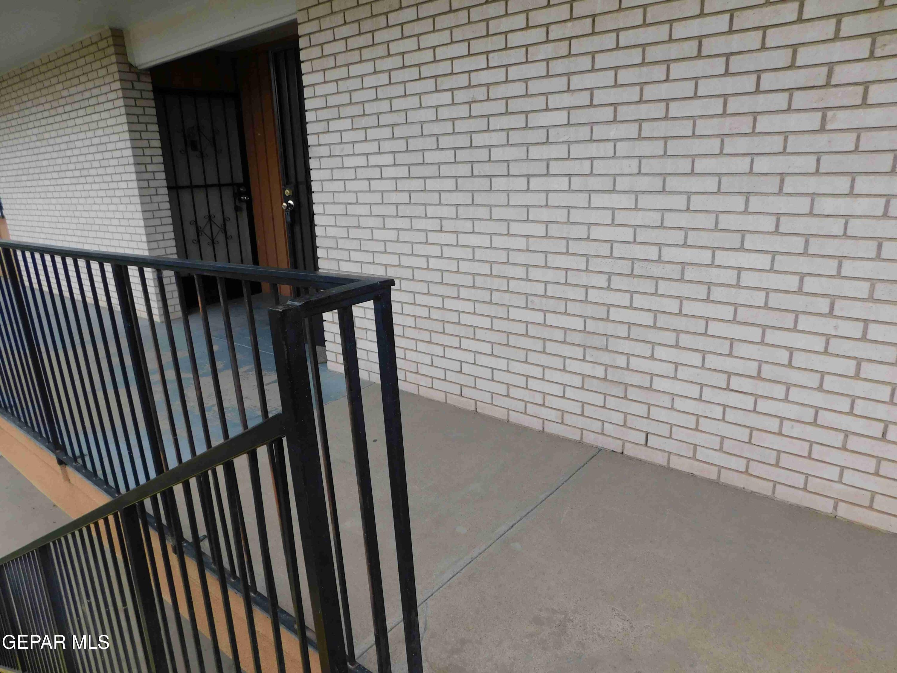 a view of wooden balcony