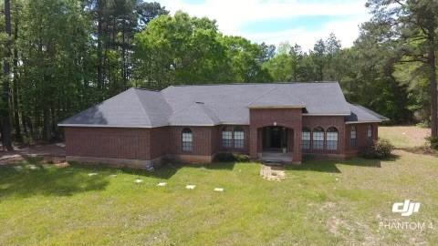 an aerial view of a house