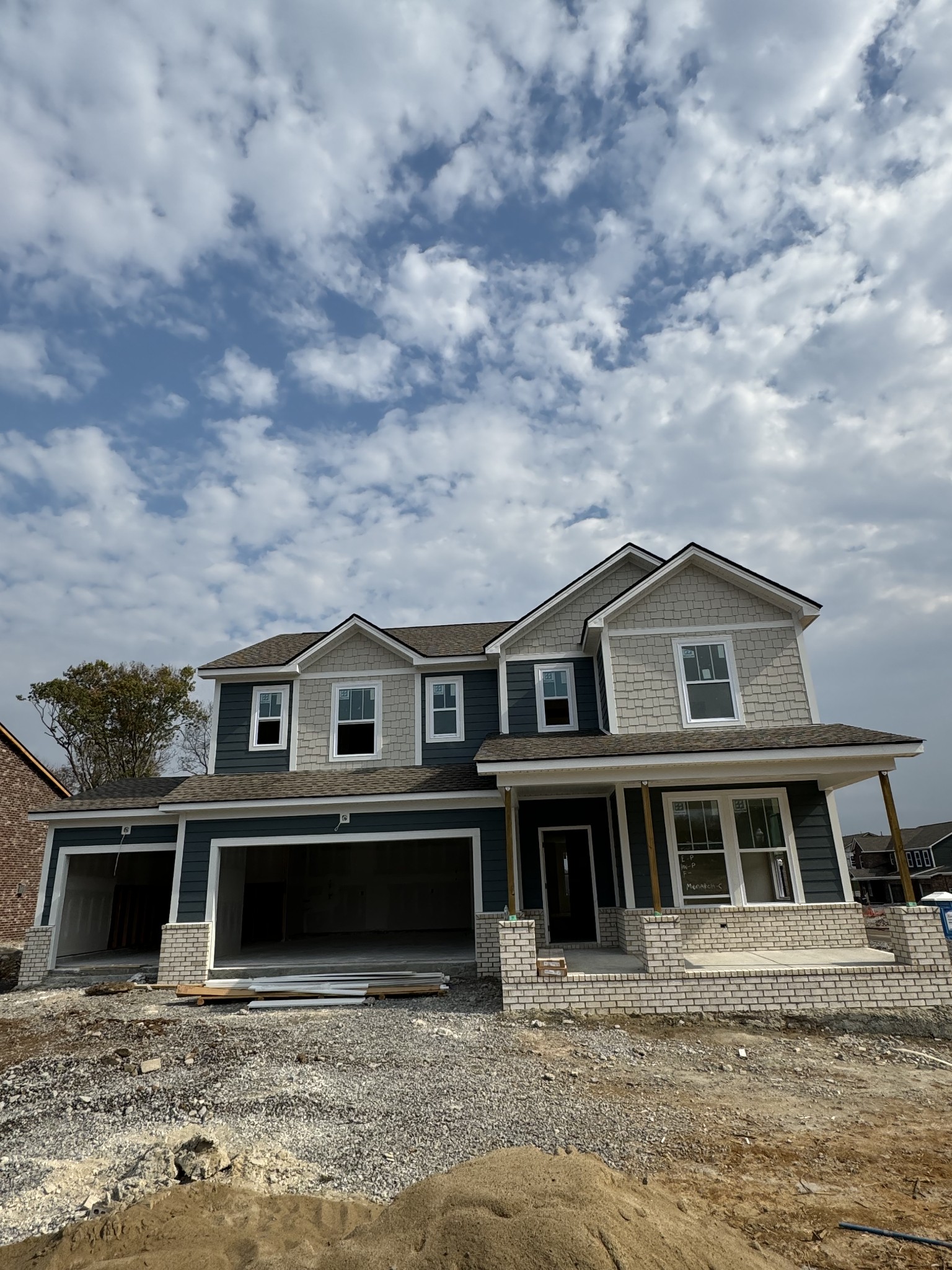 a front view of a house with windows