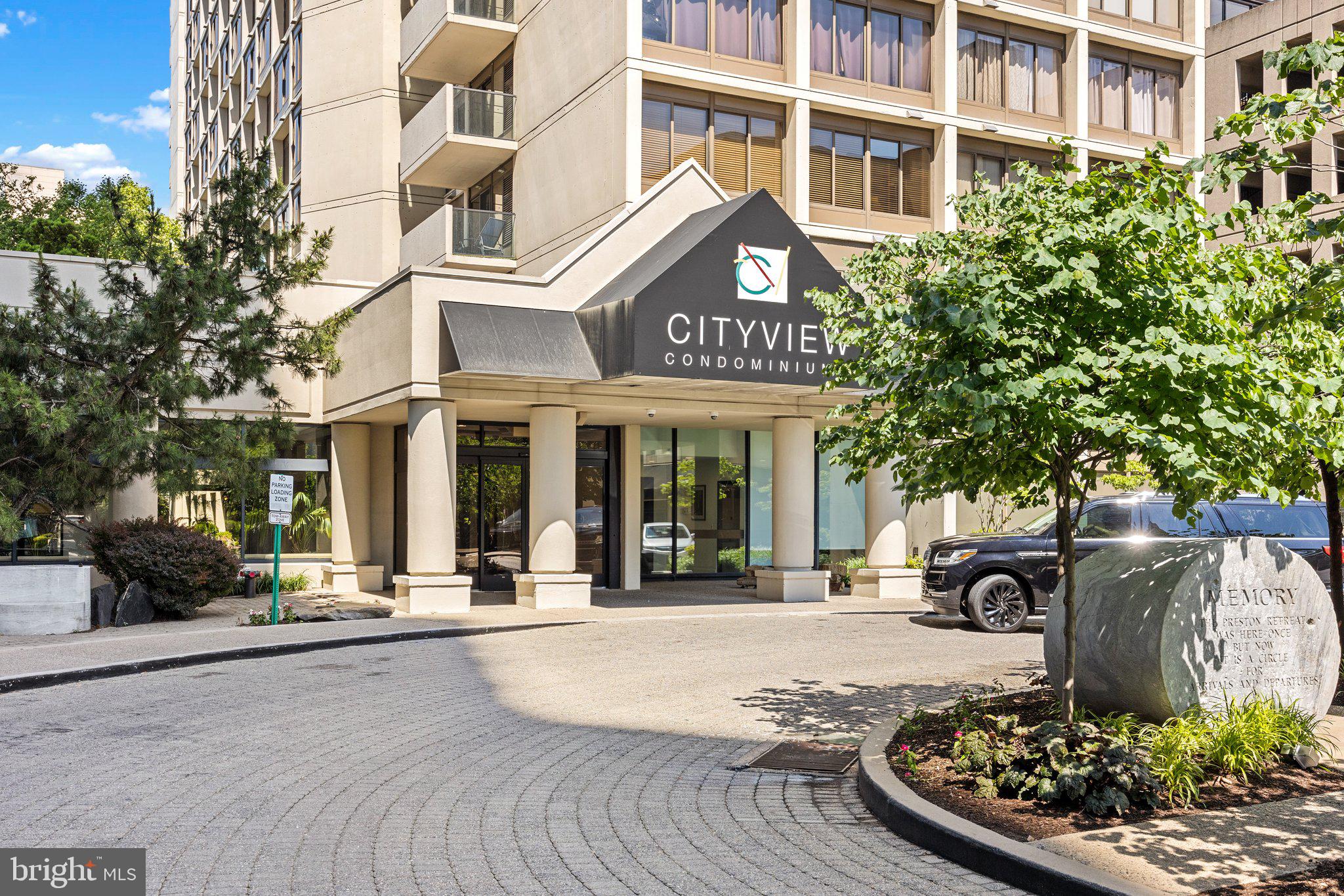 a view of a building with street view