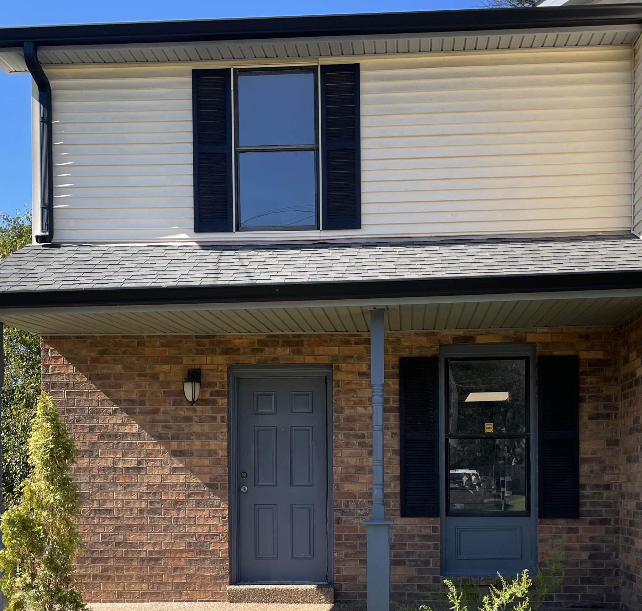 a front view of a house with shower