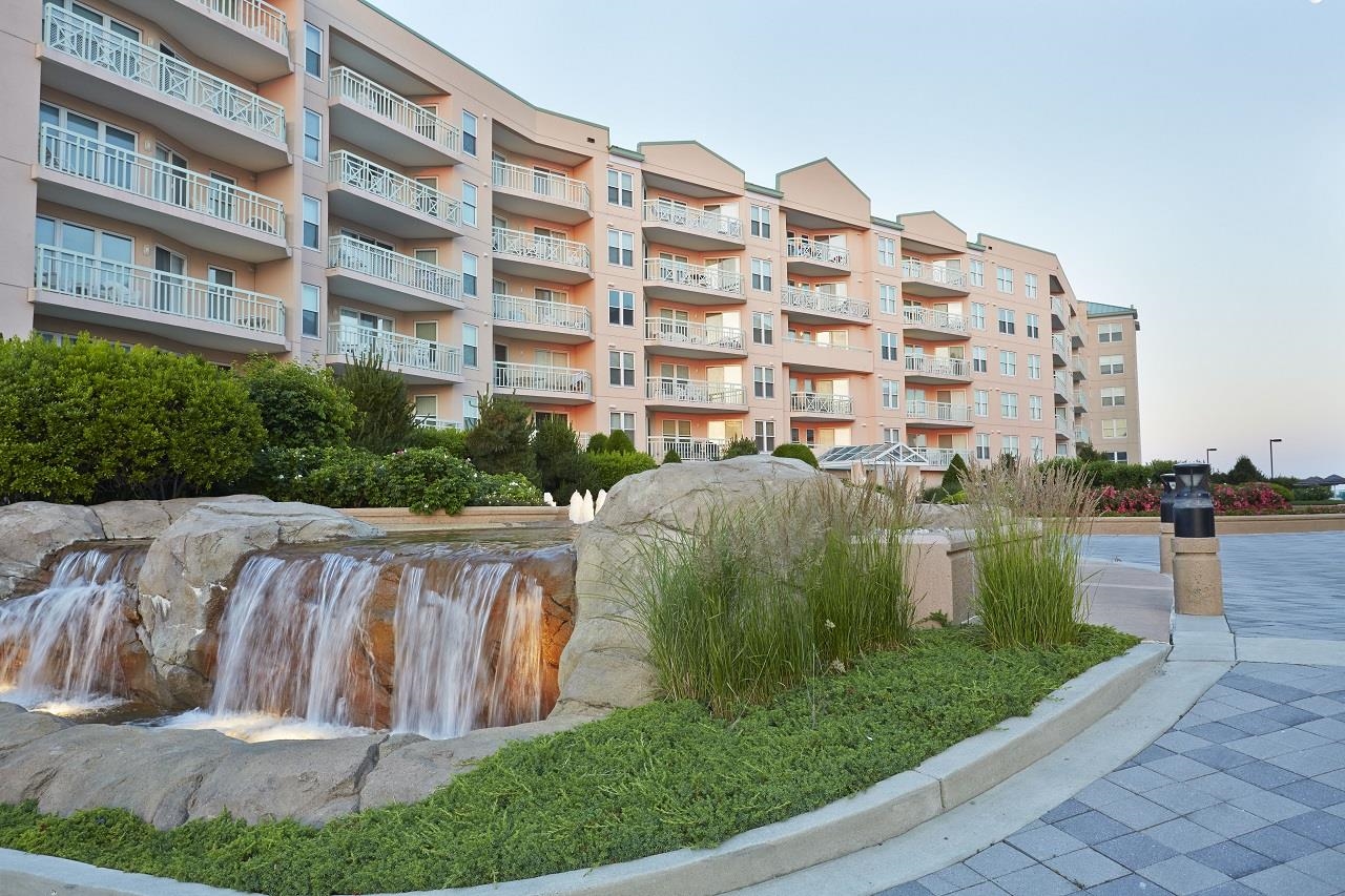 a view of a building with garden