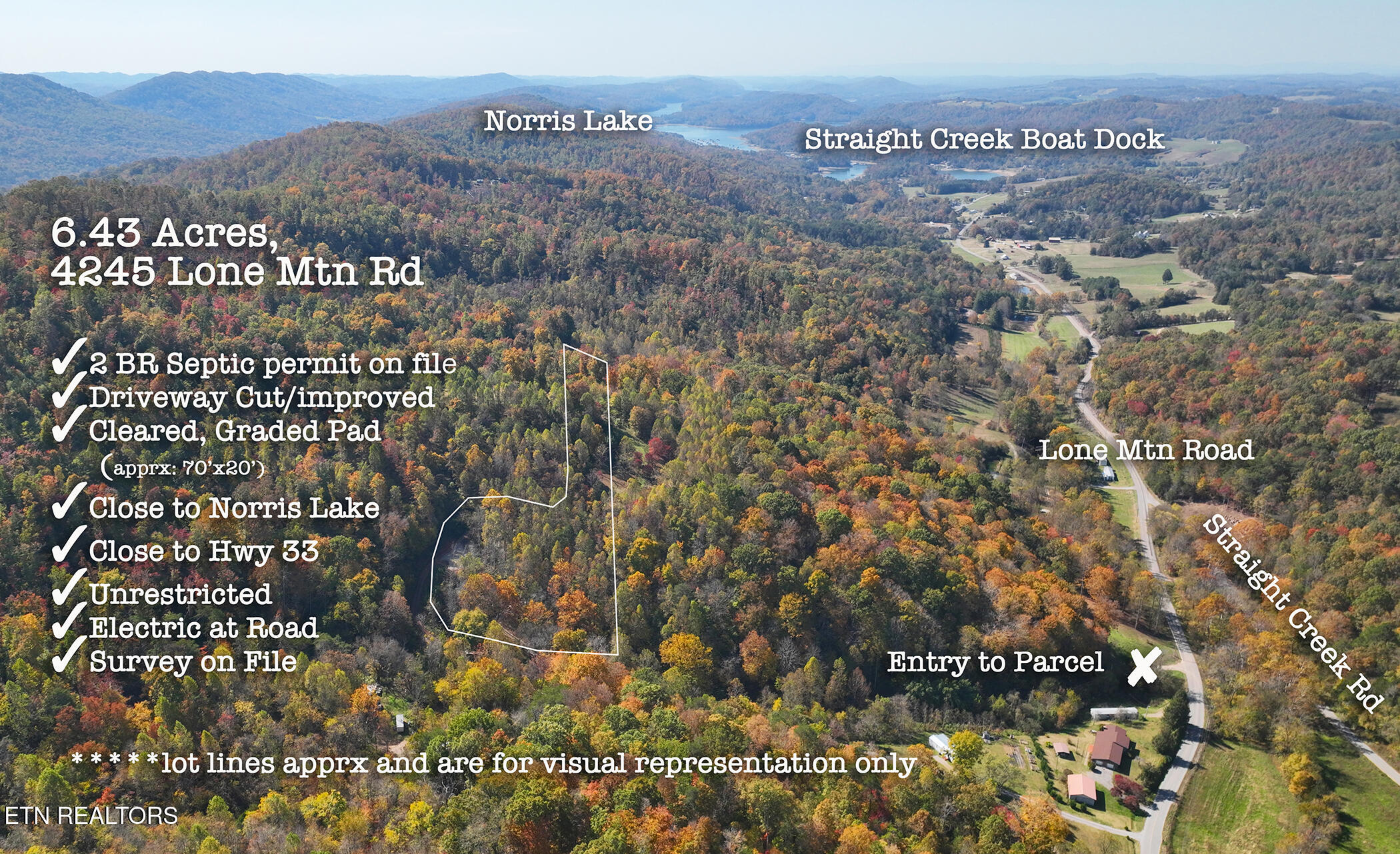 6.43 acs, Unrestricted! Near Norris Lake