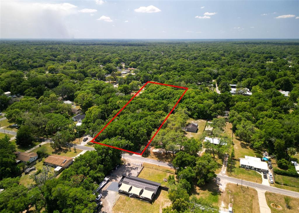 an aerial view of multiple house