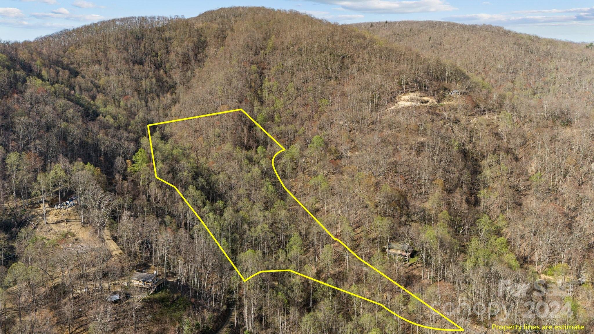 a view of a dry yard with mountain