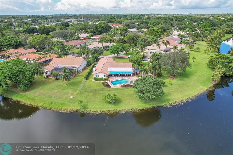 a view of a lake with a houses