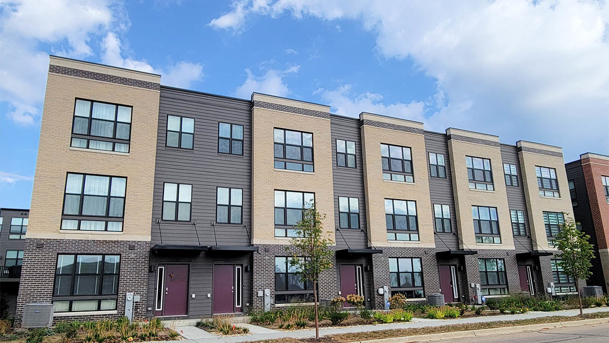 a front view of an apartment