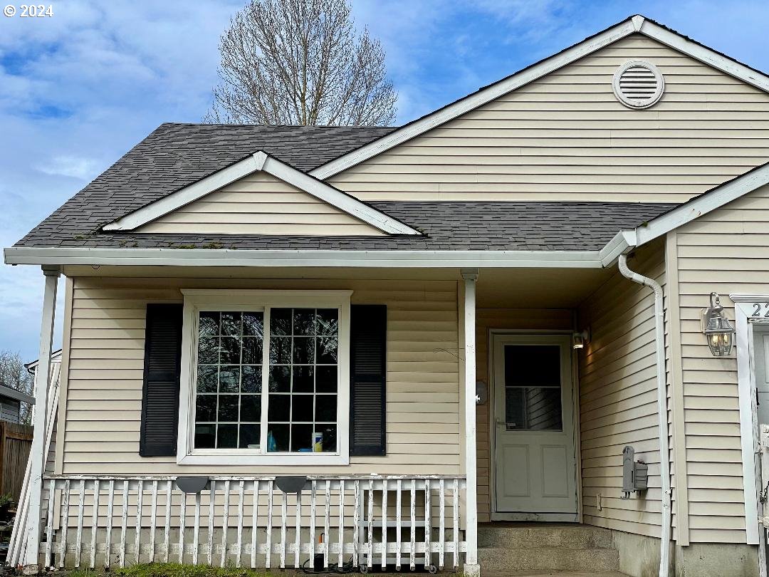 a front view of a house