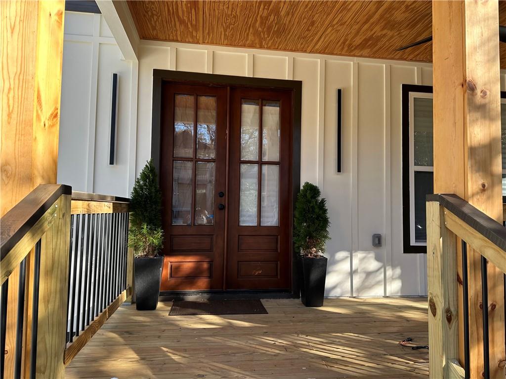 a view of front door of house