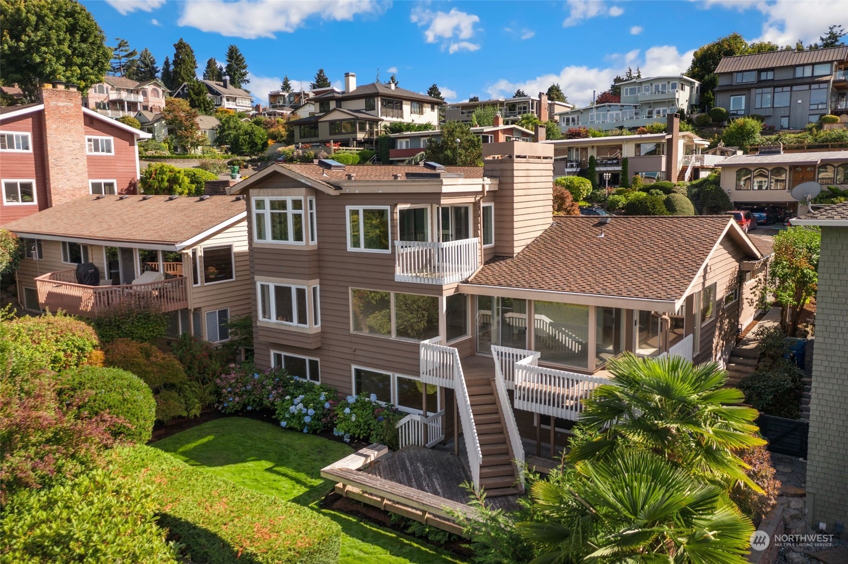 a aerial view of a house