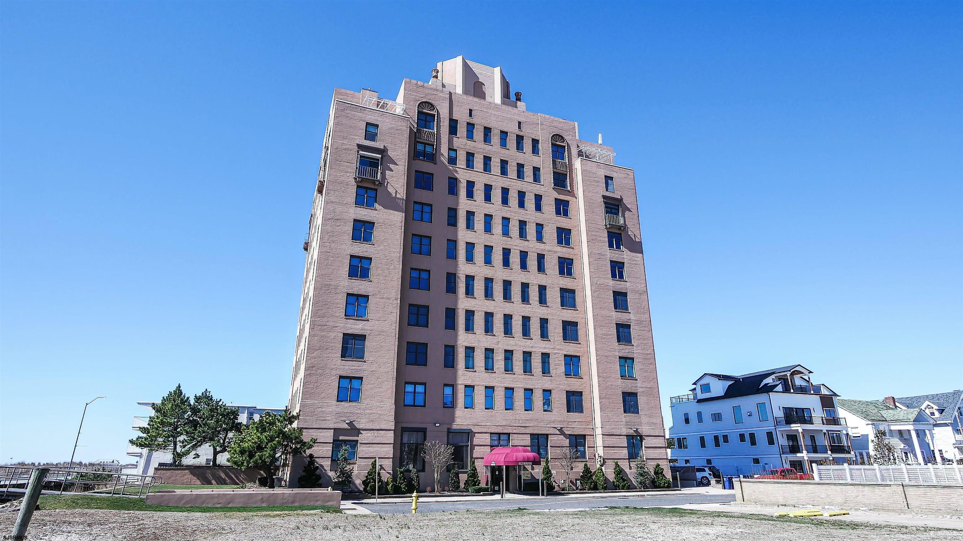 a front view of a building