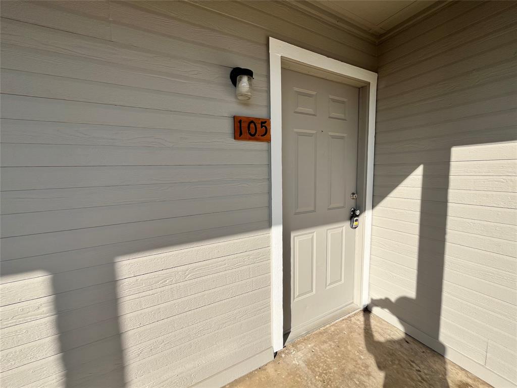 a view of wooden door