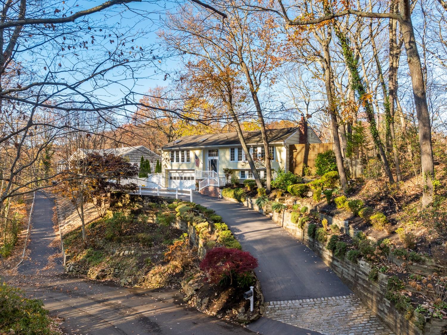 Bi-level home with covered porch