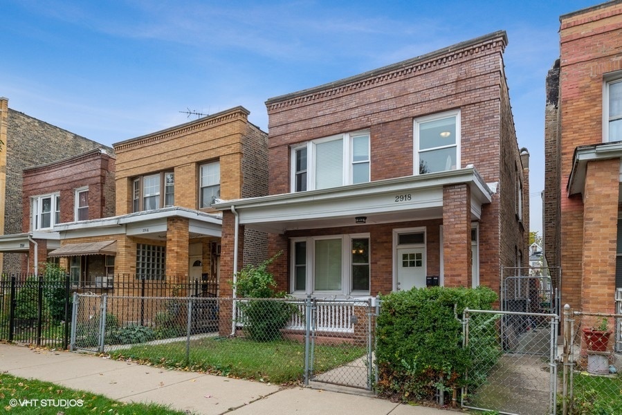 front view of a brick house