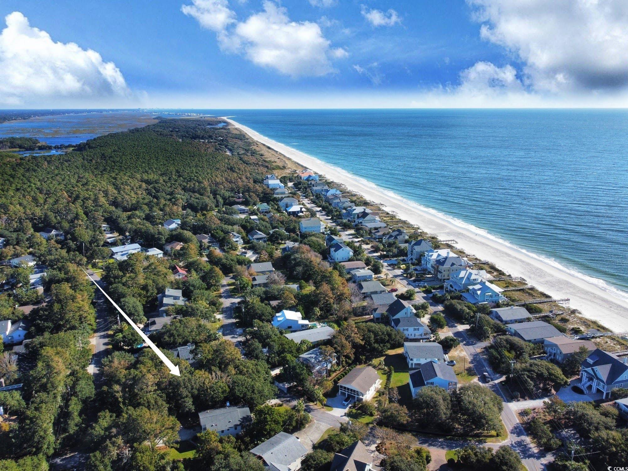 Drone / aerial view featuring a water view and a v