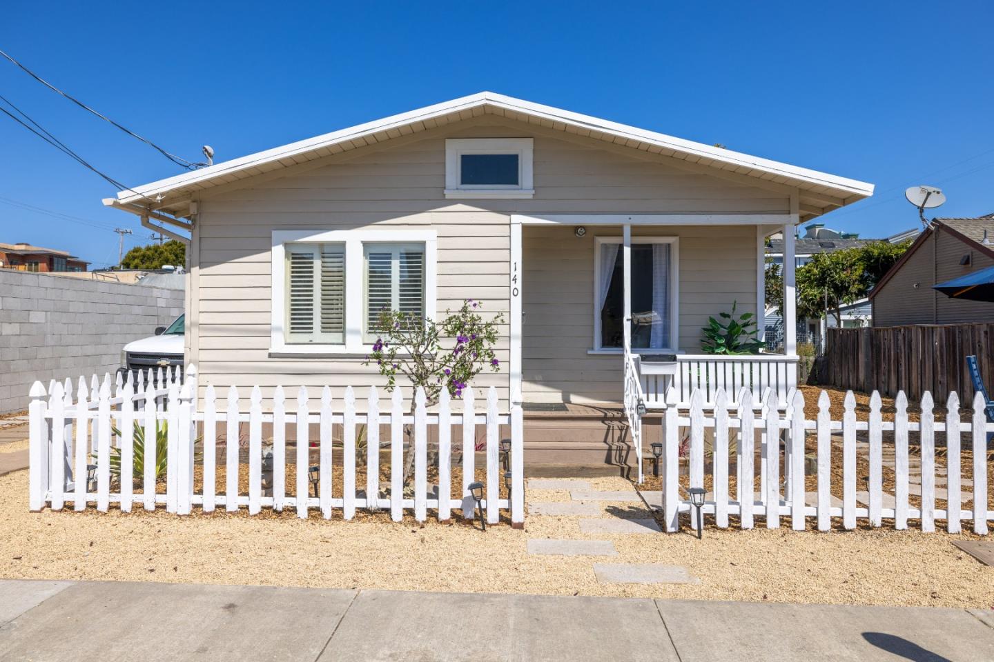 a front view of a house