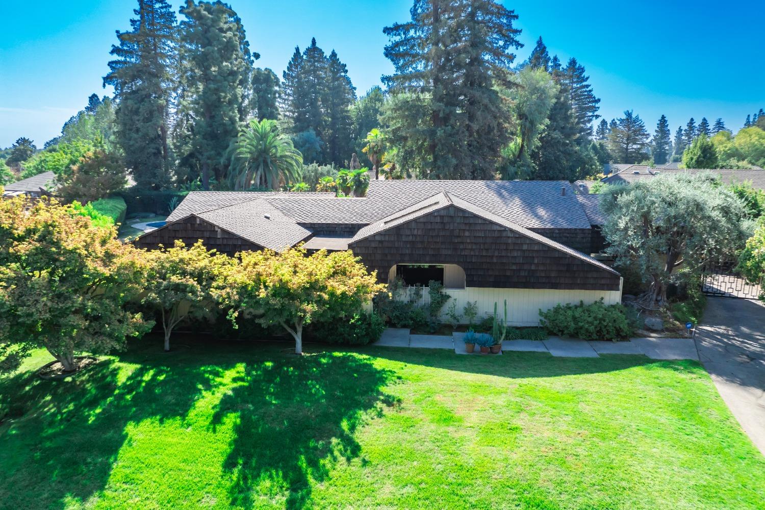 a view of a backyard with a garden