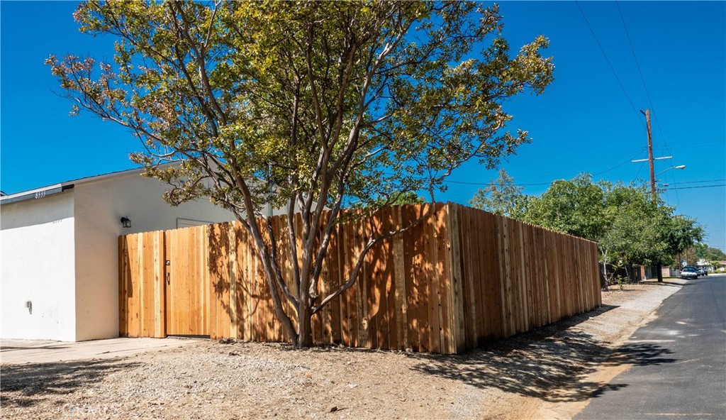 a view of a backyard