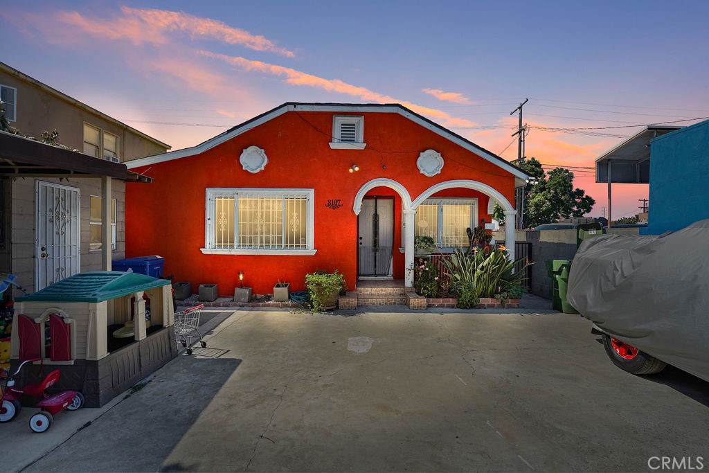 a front view of a house with entertaining space