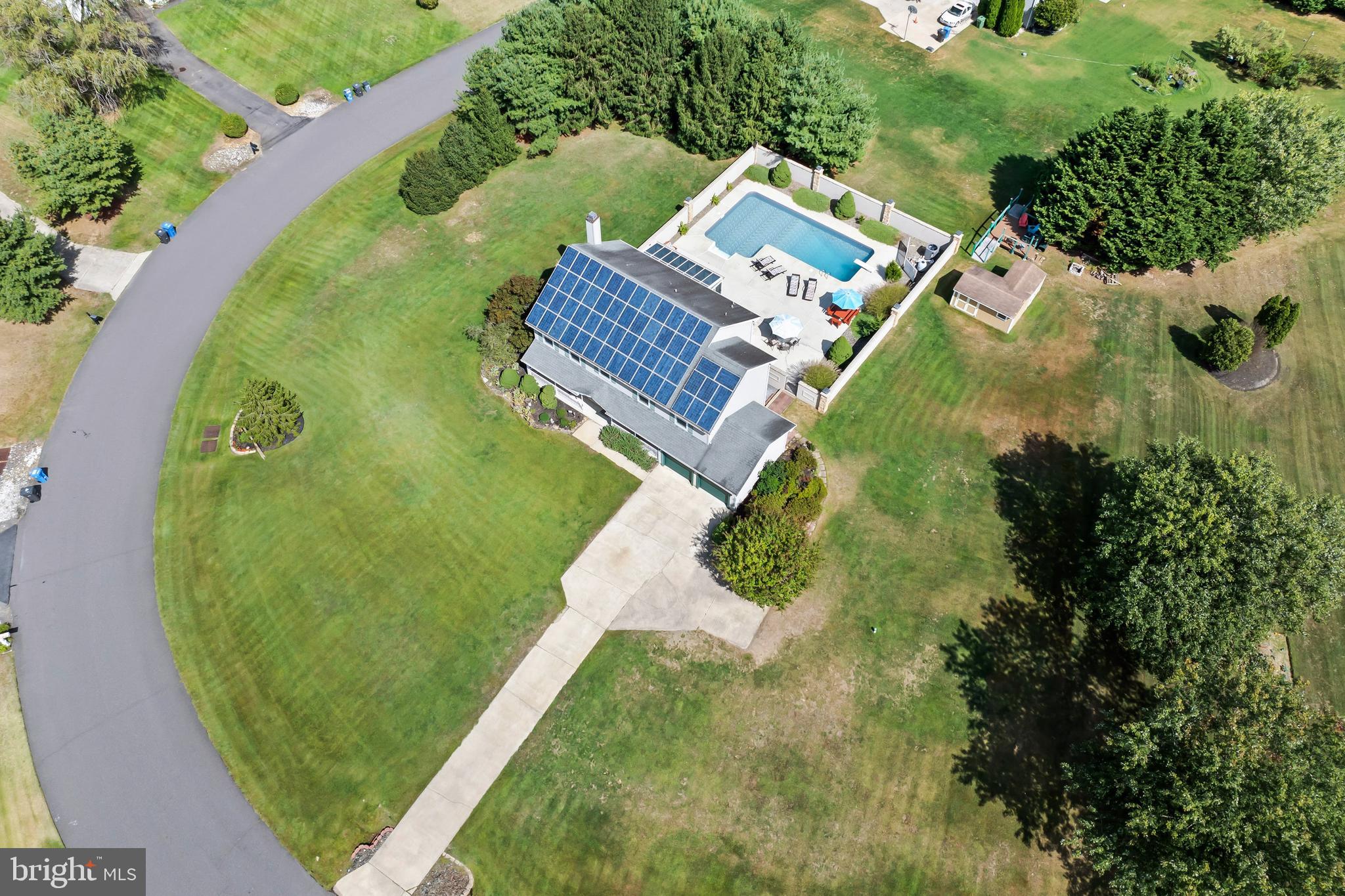 an aerial view of a house