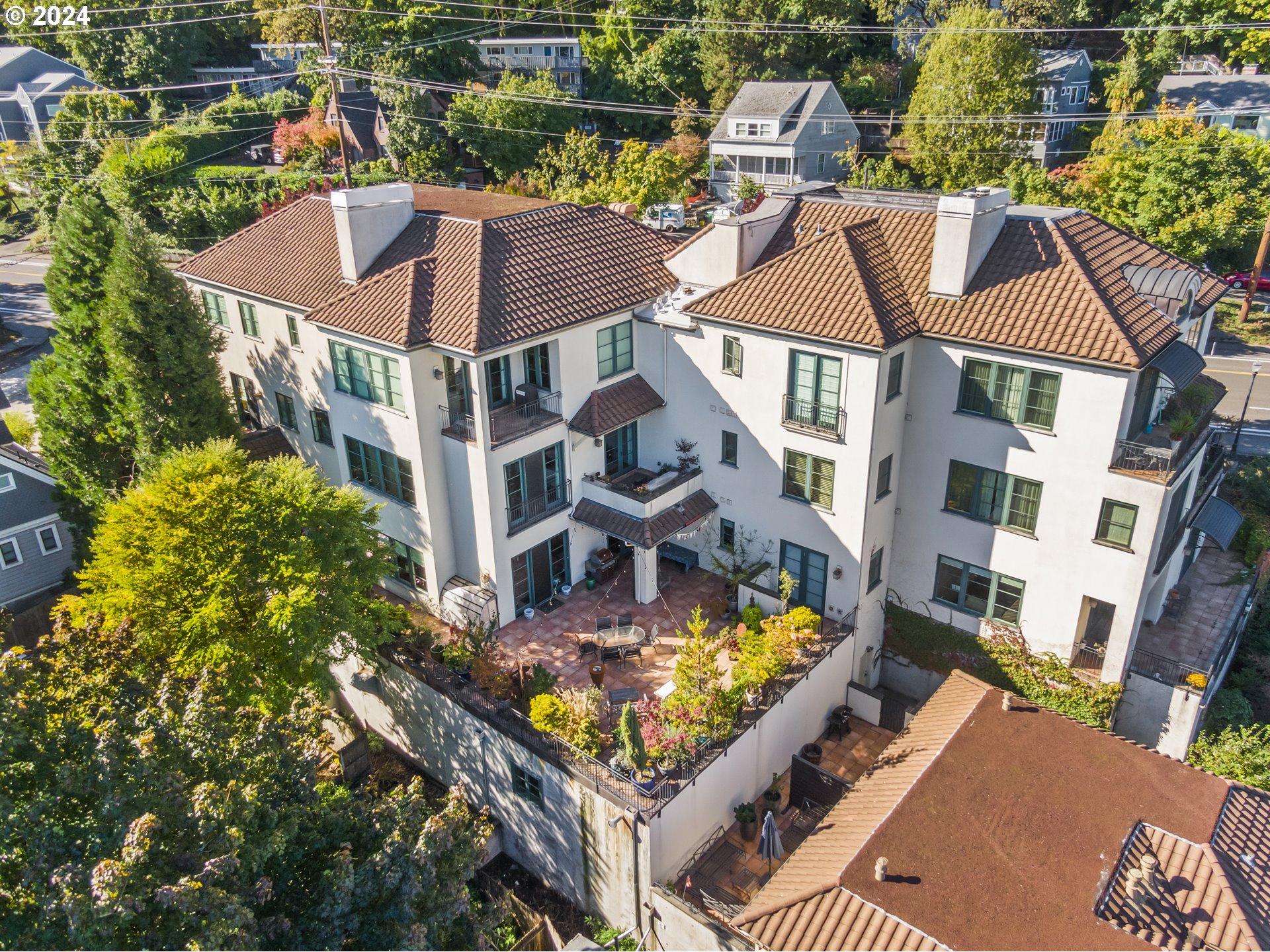 an aerial view of a house