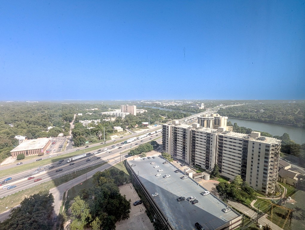 a view of a city with ocean