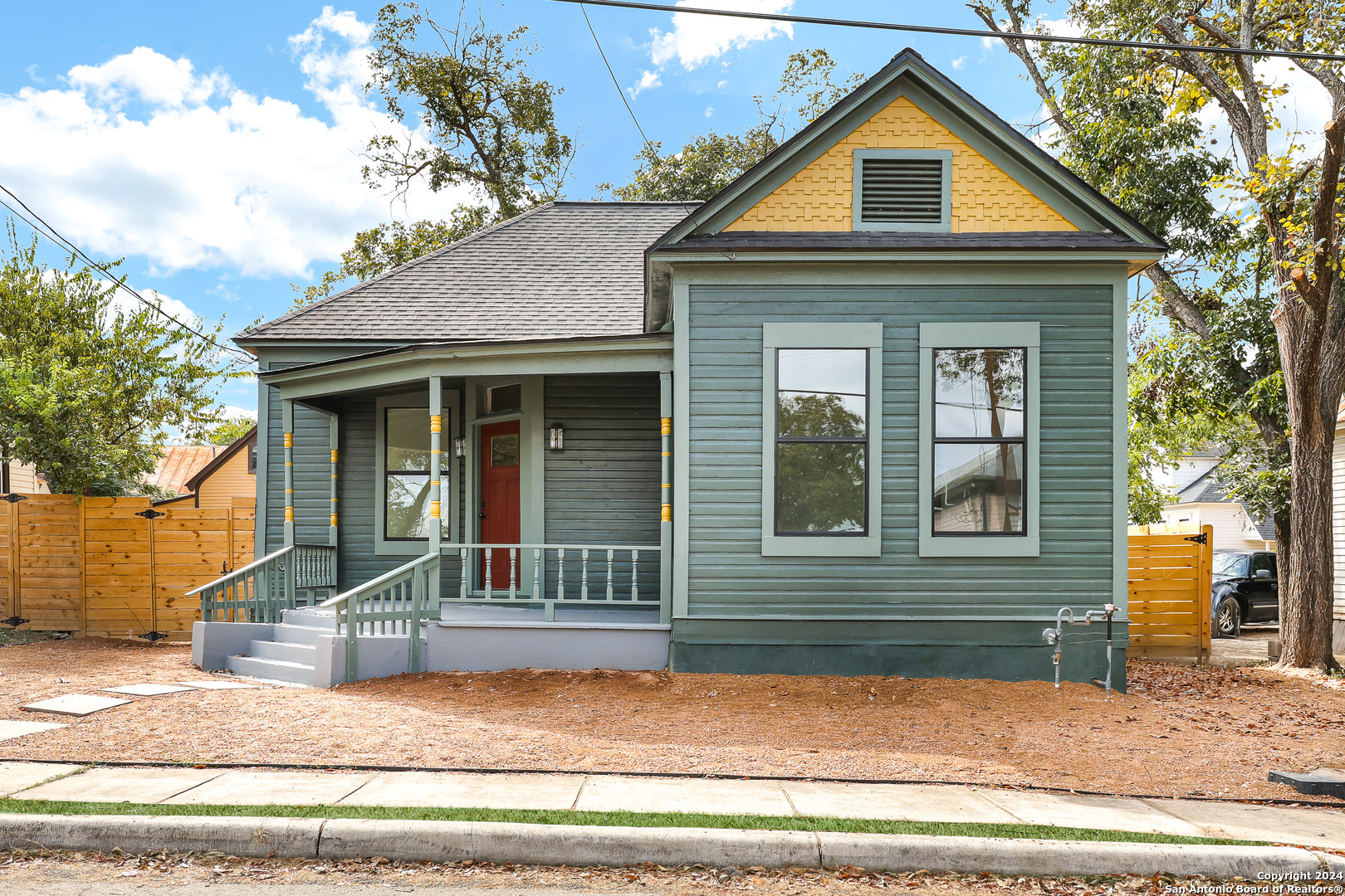 a front view of a house