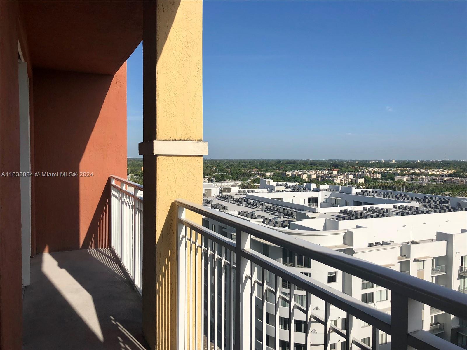 a view of city from balcony