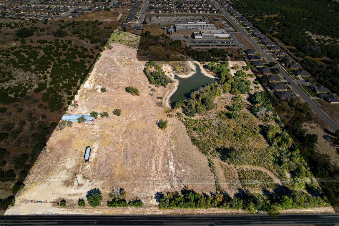 an aerial view of a house