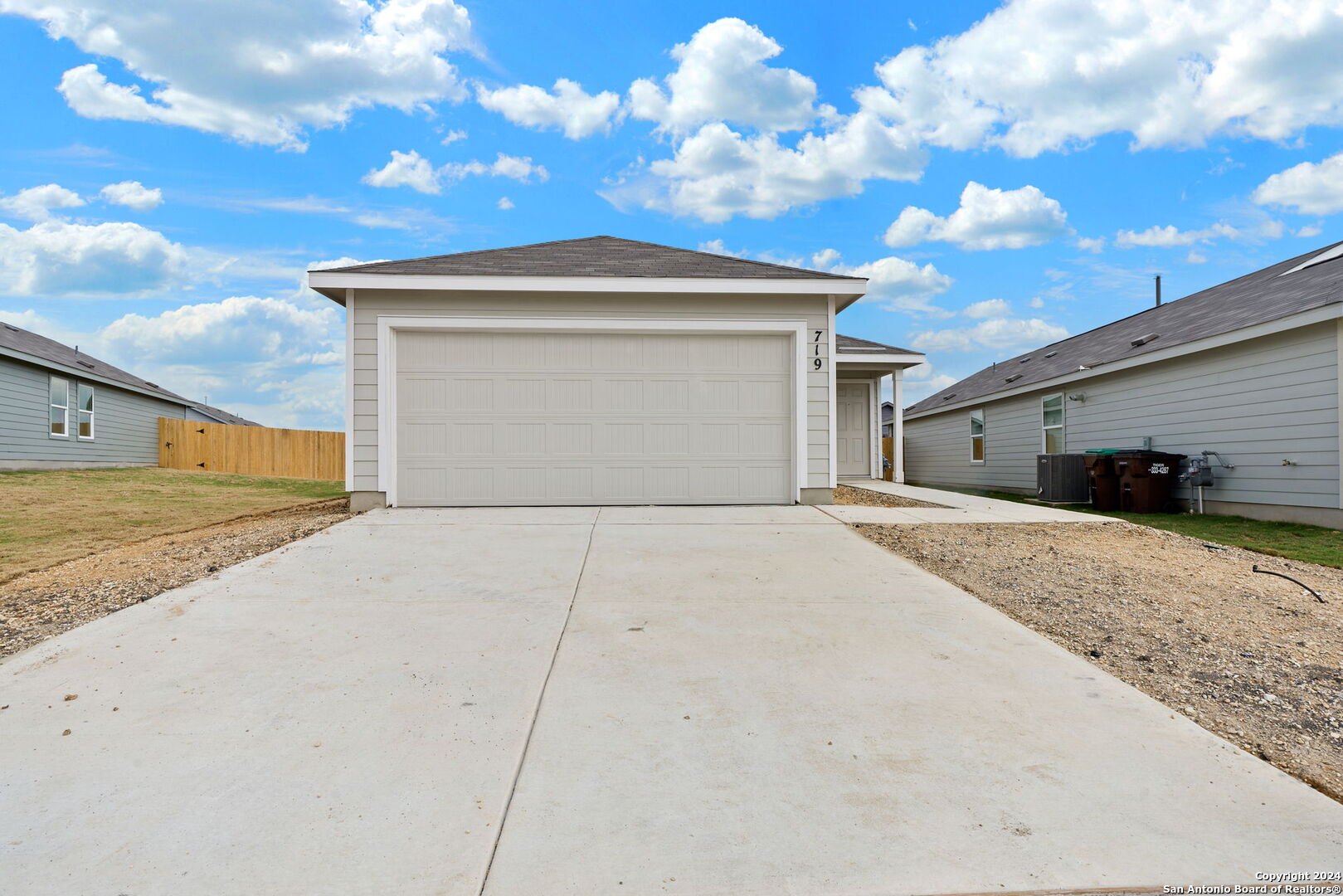 a view of garage and microwave