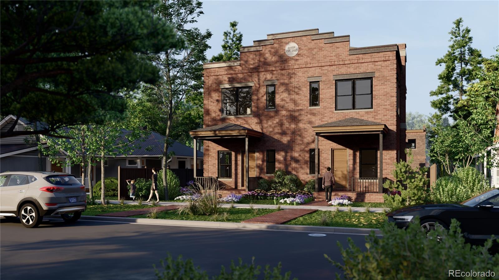 a view of a building and street view