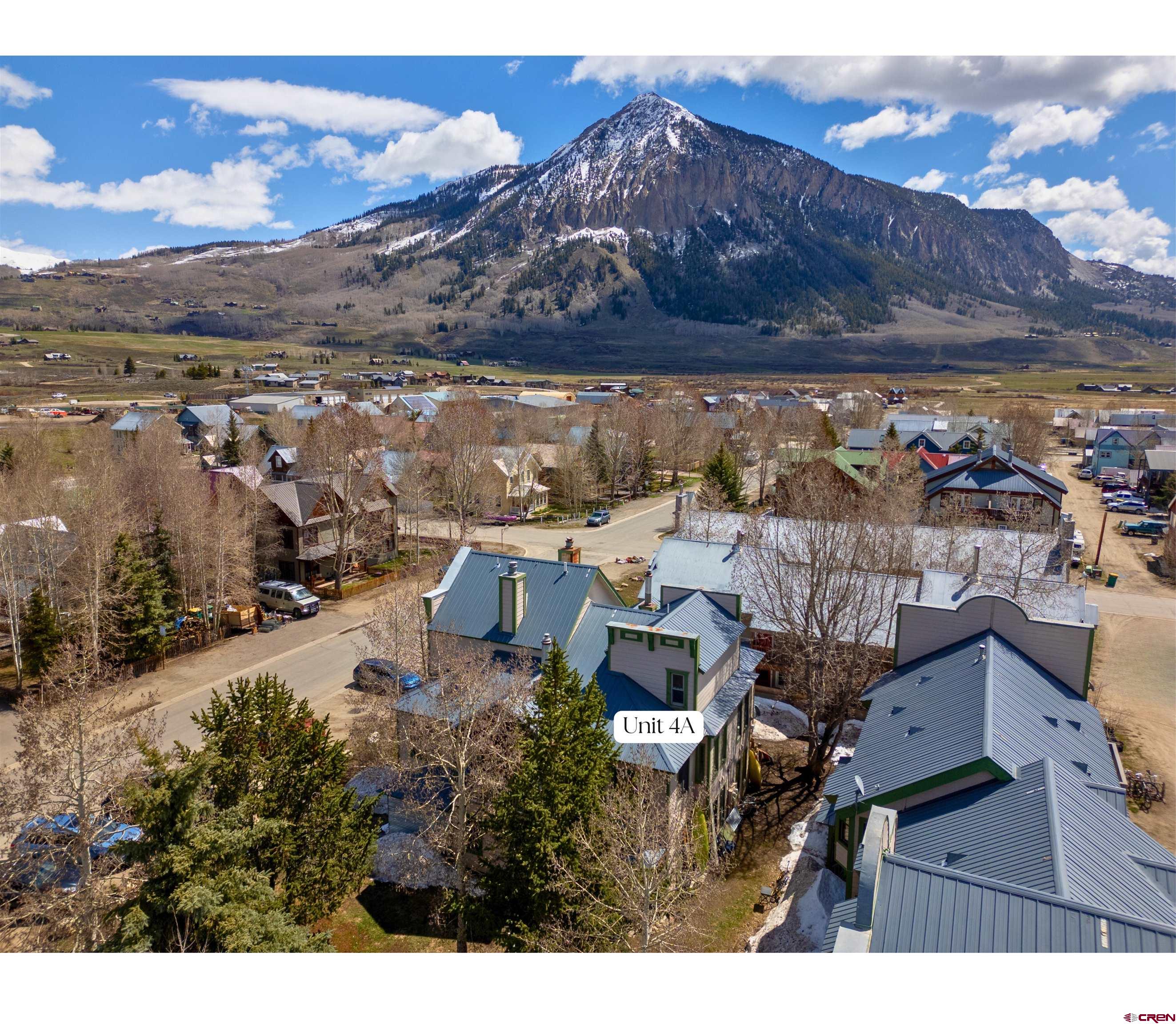 a view of a terrace with a mountain