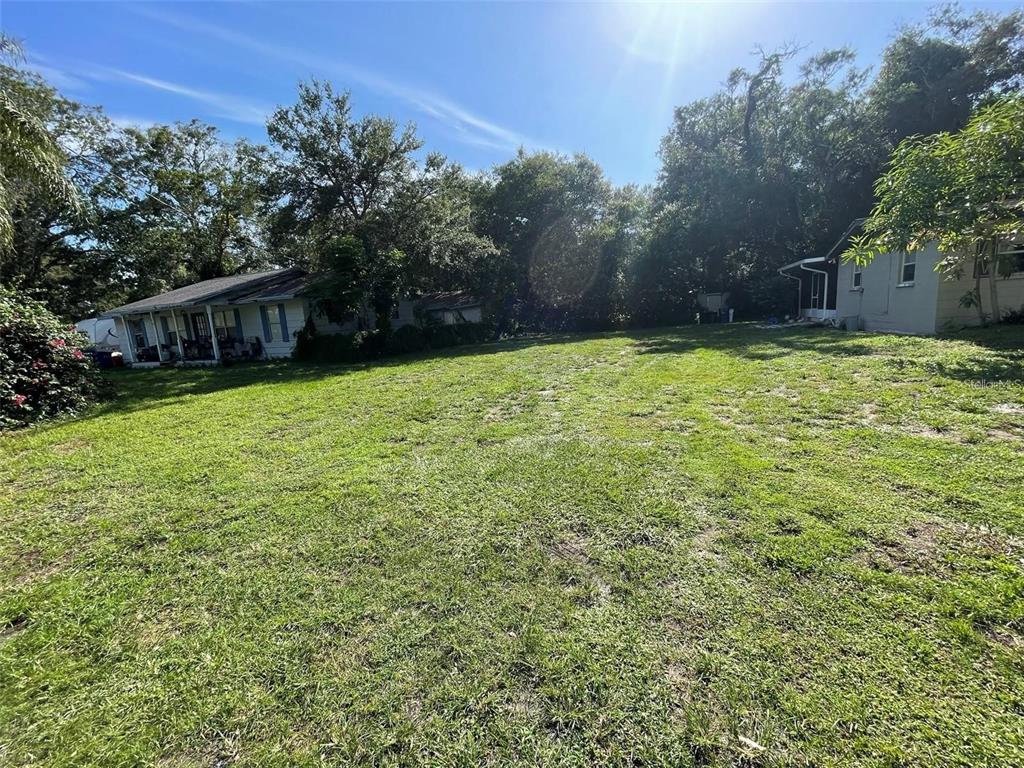 a view of backyard with green space