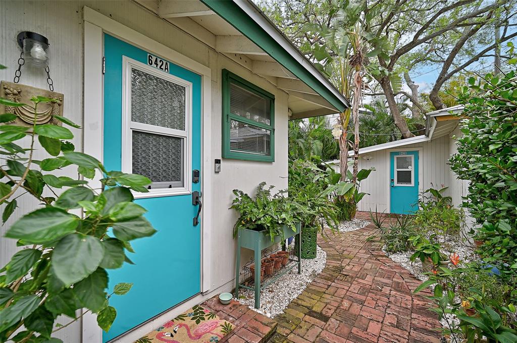 a plant is in front of a house