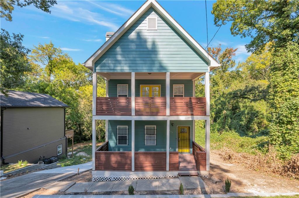 front view of a house with a porch