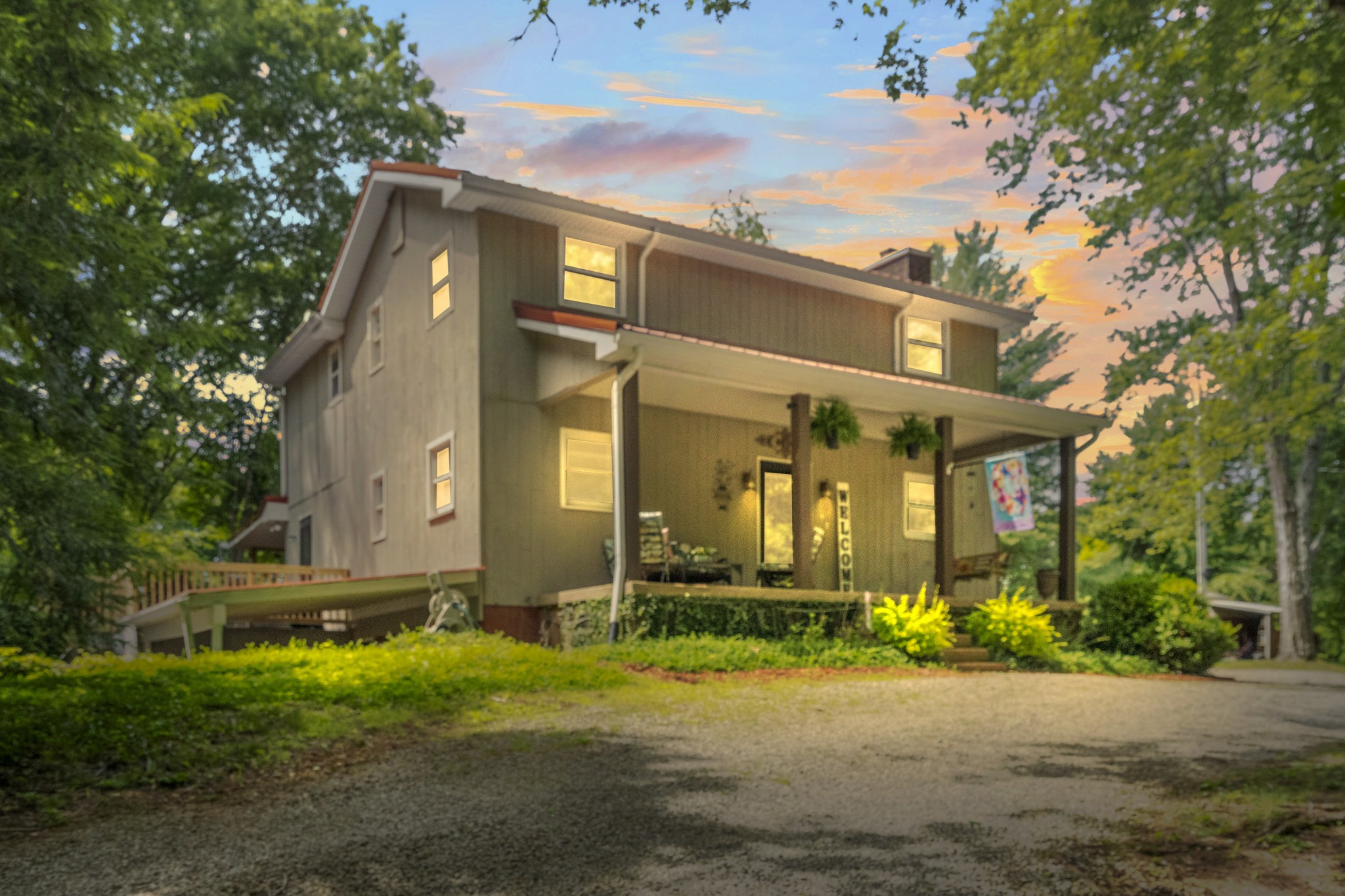 a front view of house with a yard