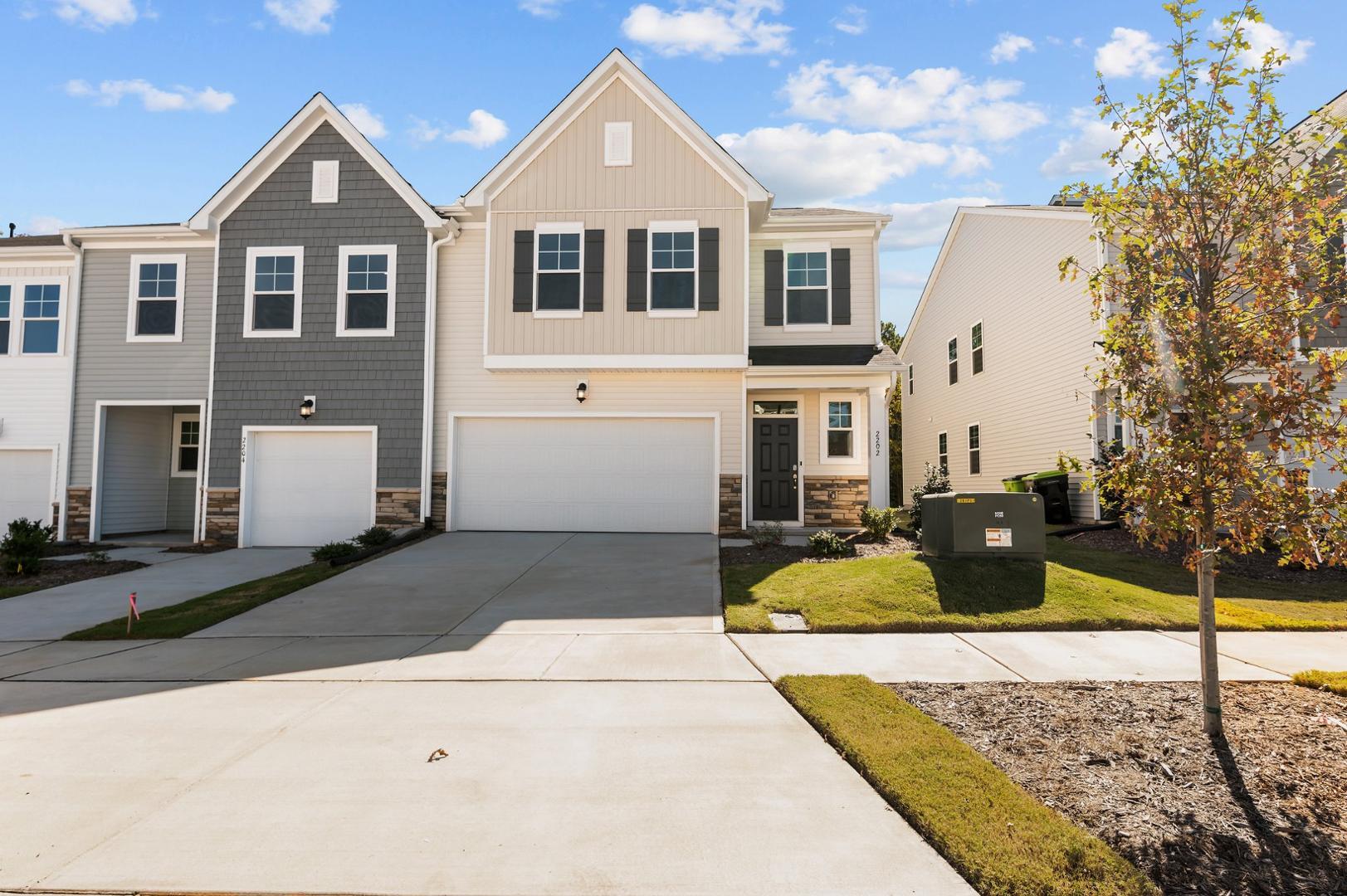 a front view of a house with entertaining space