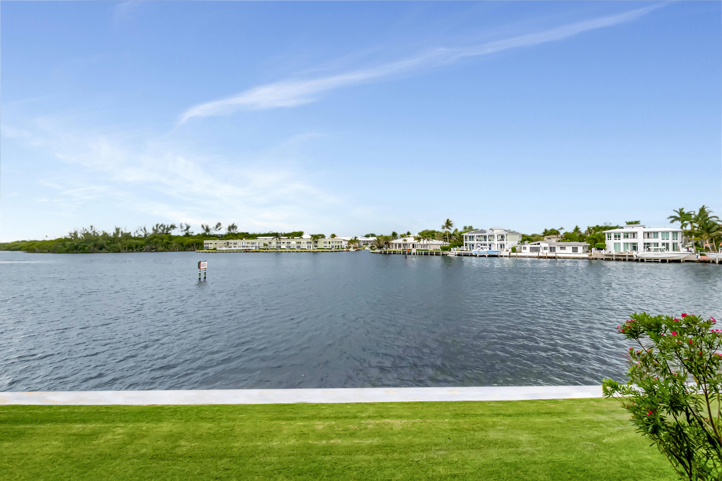 a view of a lake with a outdoor space