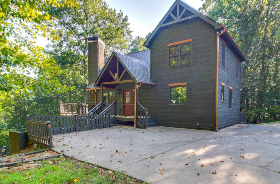 a view of outdoor space and front view of a house