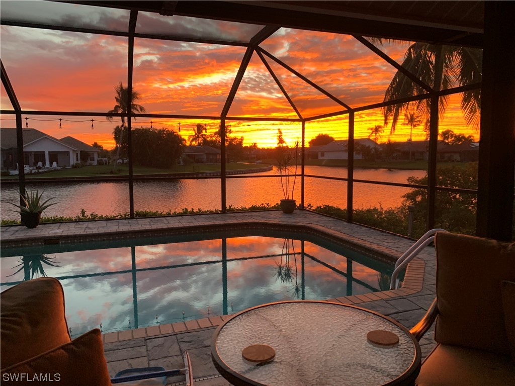 a view of a porch with a slide