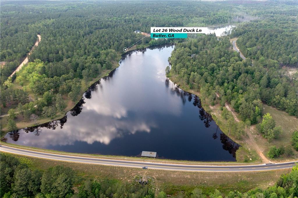 a view of a lake from a balcony